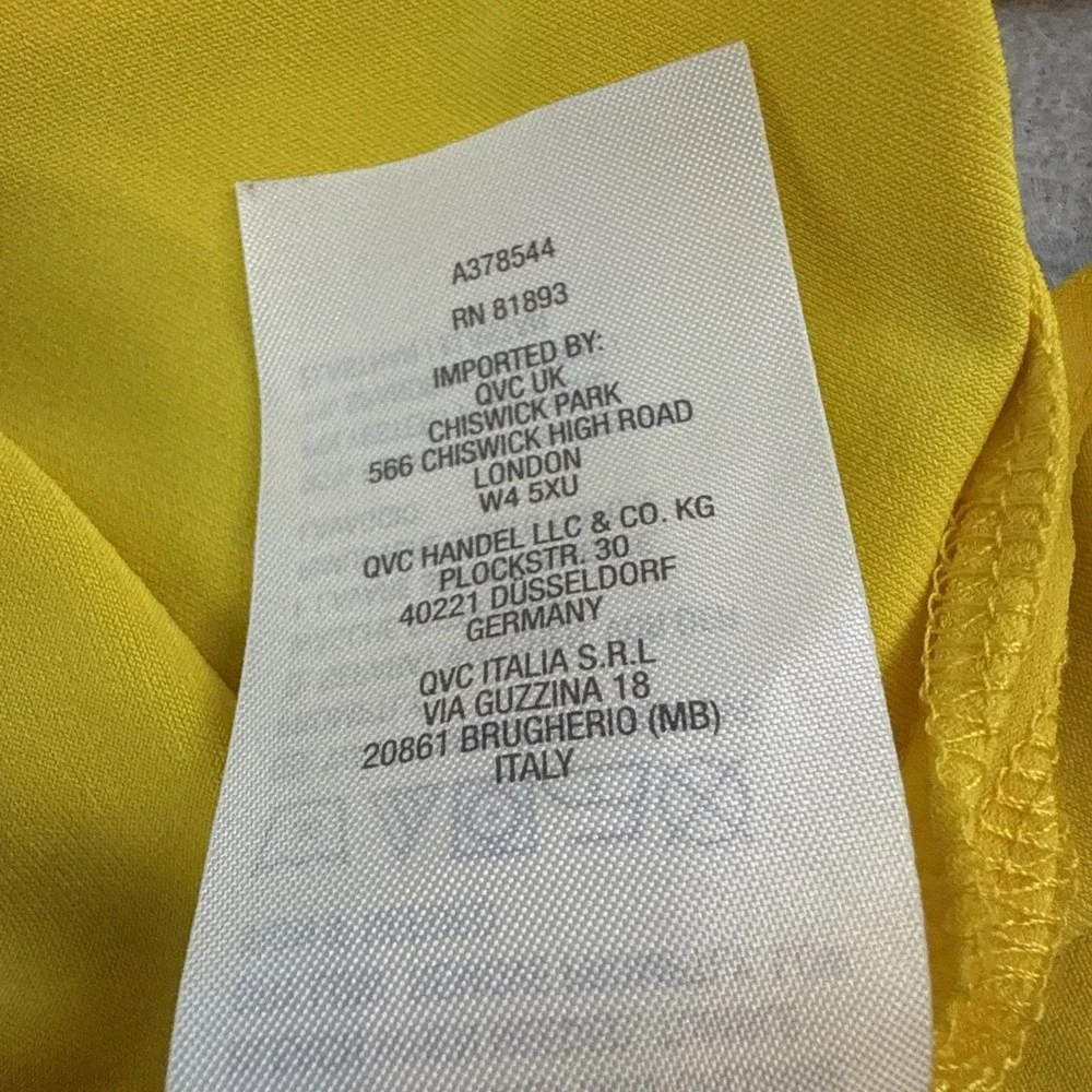 Susan Graver Blouse, Size 1X, Yellow, 3/4 Sleeves, Casual, Workwear, QVC - Picture 6 of 6